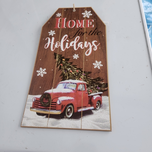 Source Unknown Other - Festive Red Truck Holiday Wall Decor